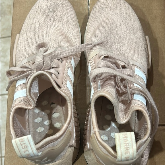 adidas Shoes - Adidas Pink Sneakers with White Stripes and Adidas drawstring dust bag